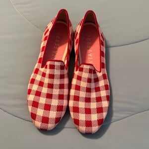 Rothy's Red and White Checkered Flats